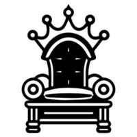 Throne icon vector glyph royal style furniture