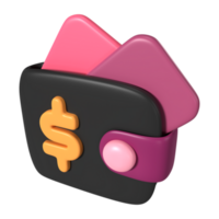 e Brieftasche 3d Illustration Symbol png