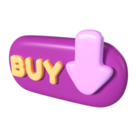 kopen knop 3d illustratie icoon png