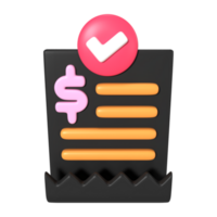 Invoices 3D Illustration Icon png