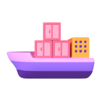 Cargo Ship 3D Illustration Icon png