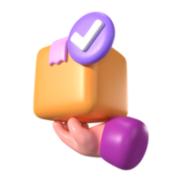 paquete recibido 3d ilustración icono png