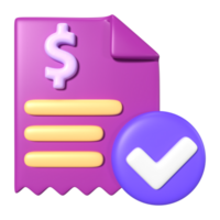 Invoices 3D Illustration Icon png