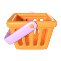 Shopping Basket Empty 3D Illustration Icon png