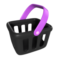 Shopping Basket Empty 3D Illustration Icon png