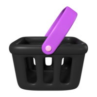 Shopping Basket Empty 3D Illustration Icon png