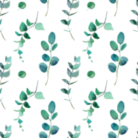 acuarela botánico sin costura modelo con azul rama png