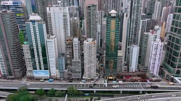 aérien panorama grattes ciels de Hong kong Résidentiel zone video