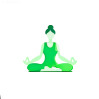 Fitness and Yoga Girl Illustration png