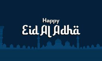 Happy Eid Al Adha Blue Banner vector