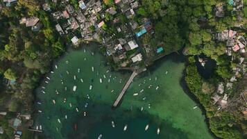 Bay In The Village Of Trou d'Eau Douce Top View, Mauritius, Aerial View video