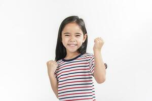 little girl on white background photo