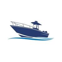 Marine console fishing boats logo Icon Illustration Brand Identity vector