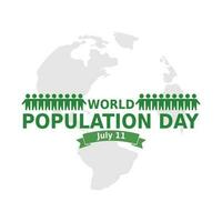 mundo población día, creativo concepto diseño para bandera o póster vector