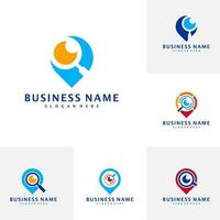 Set of Find Point logo template, Creative Point logo design vector, Find logo concept vector