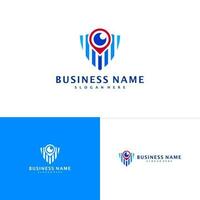 Point Shield logo template, Creative Point logo design vector, Shield logo concept vector