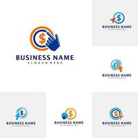 Set of Touch Money logo Design Concept Vector. Online Coin logo Template vector