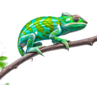 verde camaleão em filial, réptil lagarto camaleões comum iguanas , livre répteis transparente fundo png ai generativo