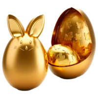 Ostern golden Eier png transparent ai generativ