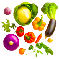 Set Of Fresh Colorful Fruit Vegetables Organic png