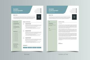 Modern Resume or CV and Cover Letter Template. vector