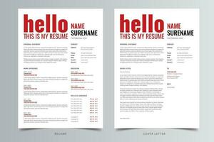 Clean Resume Template and Cover Letter. Free Download vector