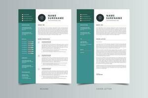 Modern Resume or CV and Cover Letter Template. vector