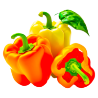 Three Different Colored Sweet Bell Peppers Capsicum png