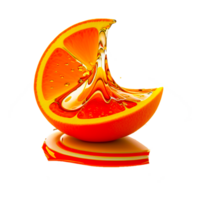 Orange jus éclaboussure png génératif ai