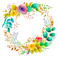 Watercolor wreaths, wreath, watercolor, flower png