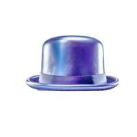 blauw bowler hoed PNG ai generatief