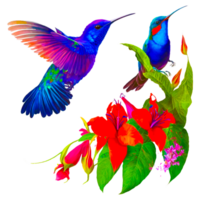 pájaro flor png transparente ai generativo