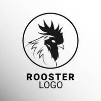 Black and white rooster head illustration design, Chicken Head Logo Designs vector