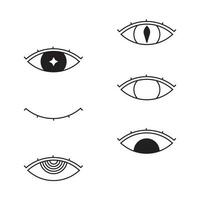 simple minimalist black and white cartoon eye vector