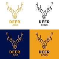 minimalist deer logo with line art style vector