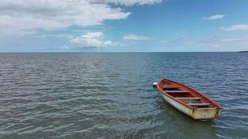 An Empty Boat On The Background Of The Horizon In The Ocean, Mauritius video