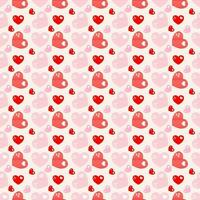 seamless pattern with red hearts vector