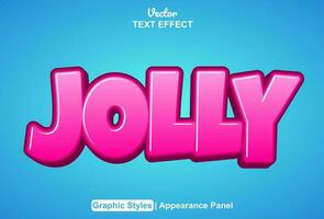 jolly text effect with graphic style and editable. vector