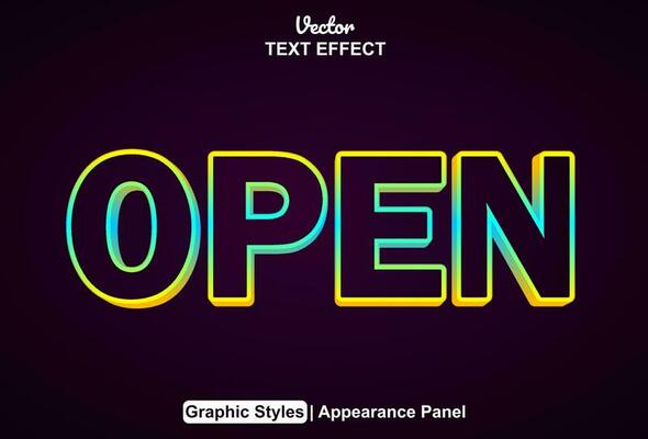 open text effect with yellow graphic style and editable.