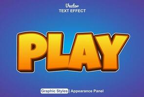 play text effect with orange graphic style and editable. vector