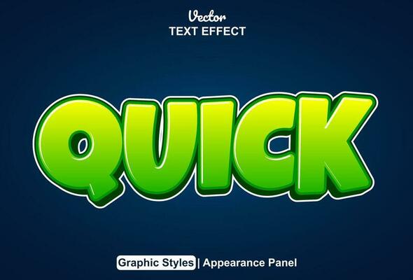 quick text effect with green graphic style and editable.