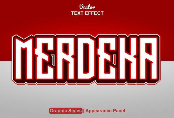 merdeka text effect with graphic style and editable.