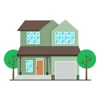 Modern Cottage House Mortgage real estate housing flat facade design architecture front view vector