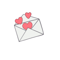 a letter with hearts png