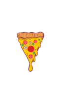 Salami pizza slice art illustration png