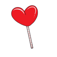 Lollipop on a stick in the shape of a heart png