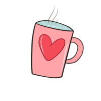 cup with heart art png