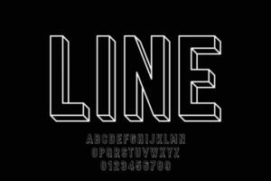 Creative modern 3D linear style typeface vector. Unique line art font design illustration. vector