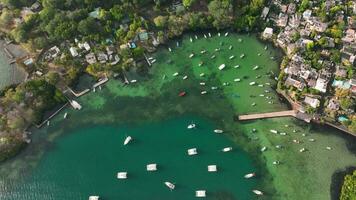 baai in de dorp van trou d'eau douce top visie, mauritius, antenne visie video