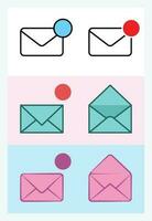 Editable Illustration of Email Envelope Icons Vector